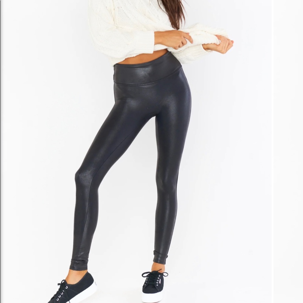 SPANX Faux Leather Leggings Black Size Small